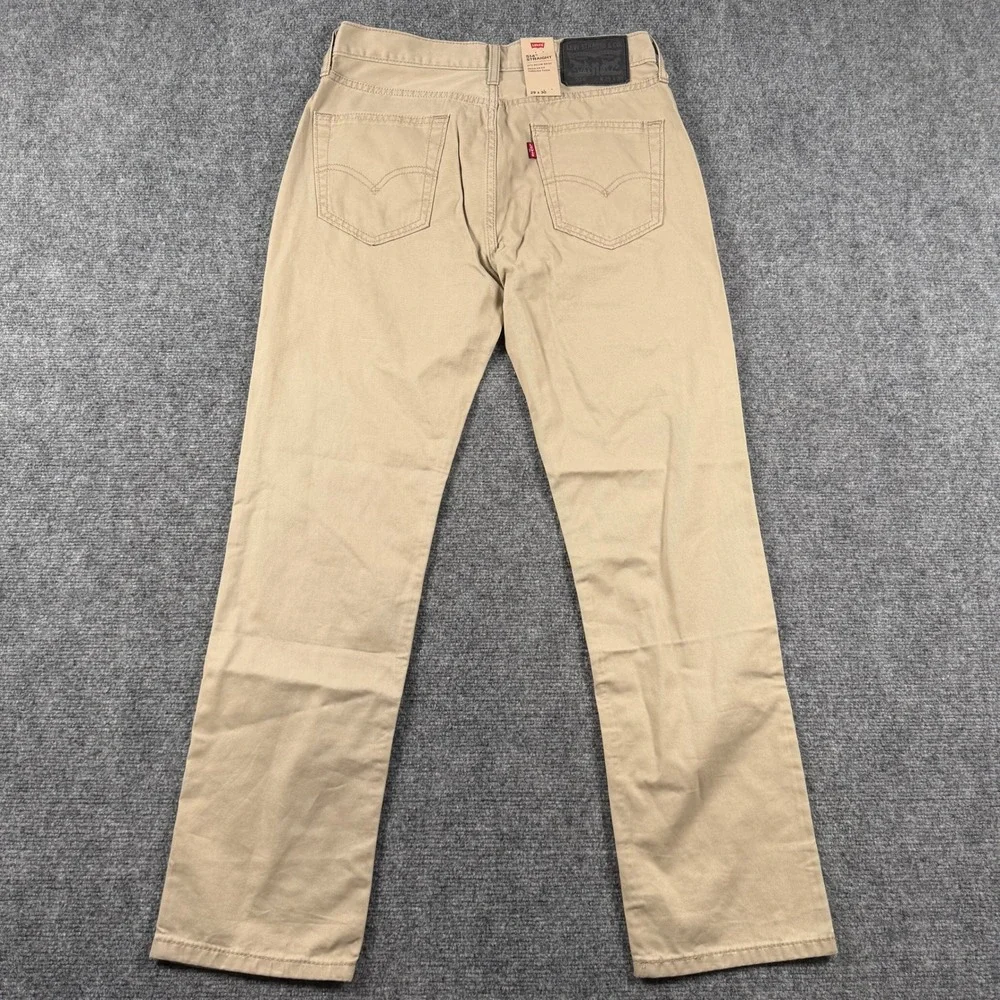 Levi's 514 Straight Pants Mens 29x30 Khaki Tan Twill Chinos Casual 005140407